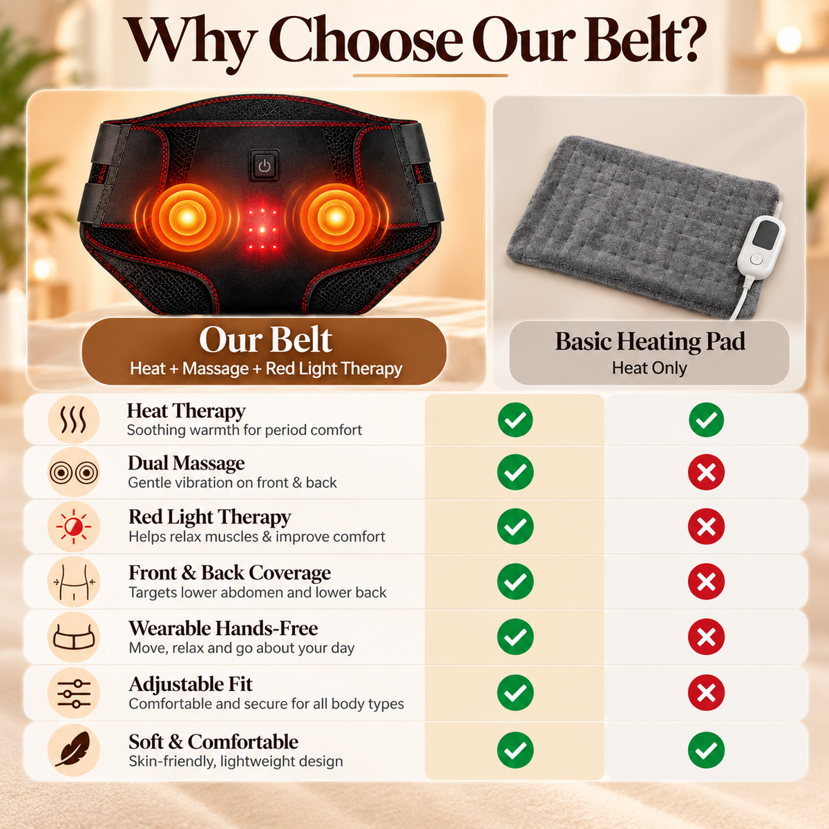Veluna™ Heat & Massage Therapy Belt