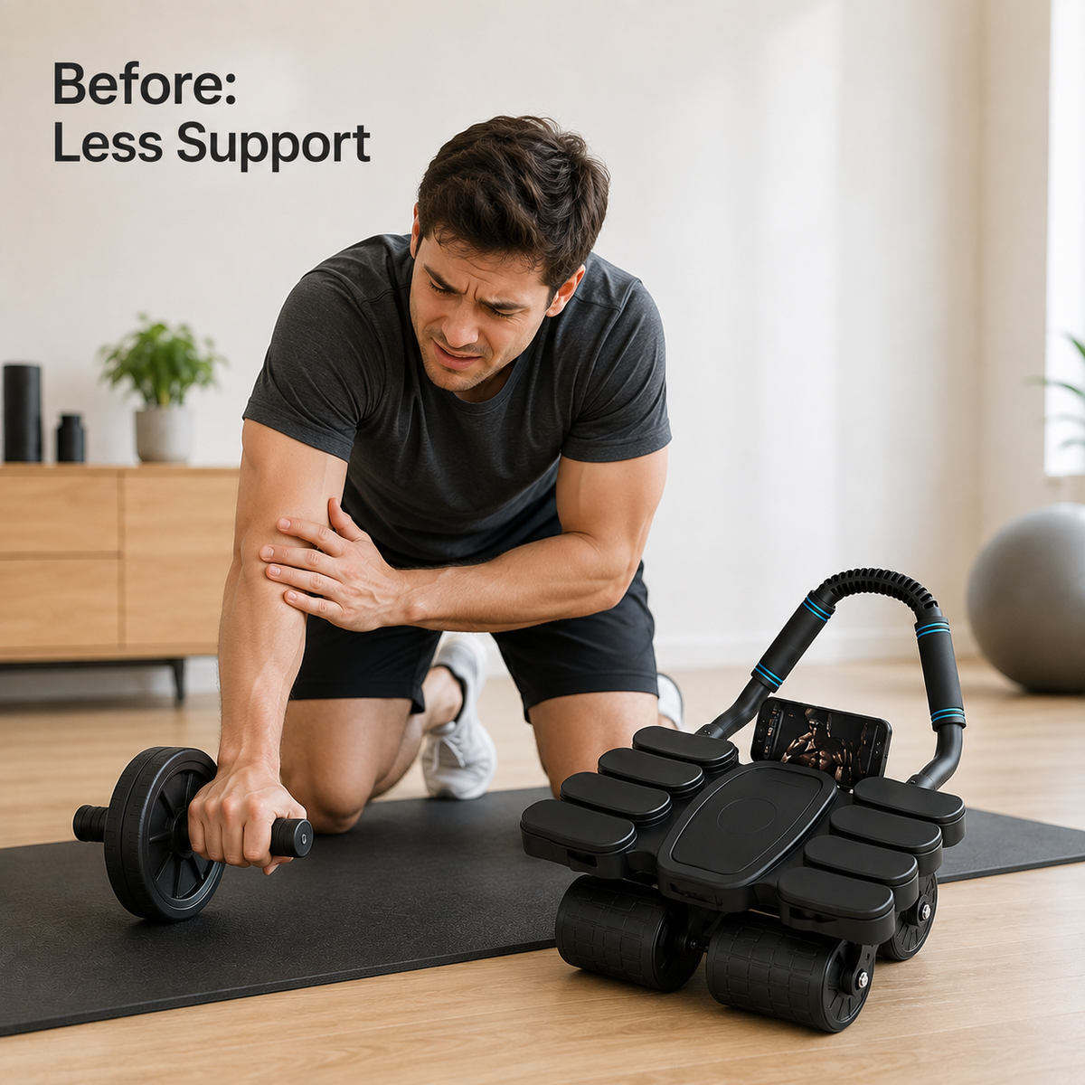 AbRova™ Pro 4-Wheel Auto Rebound Abs Roller
