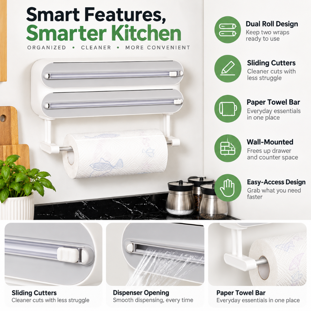 Wrapora™ 3-in-1 Kitchen Wrap Dispenser