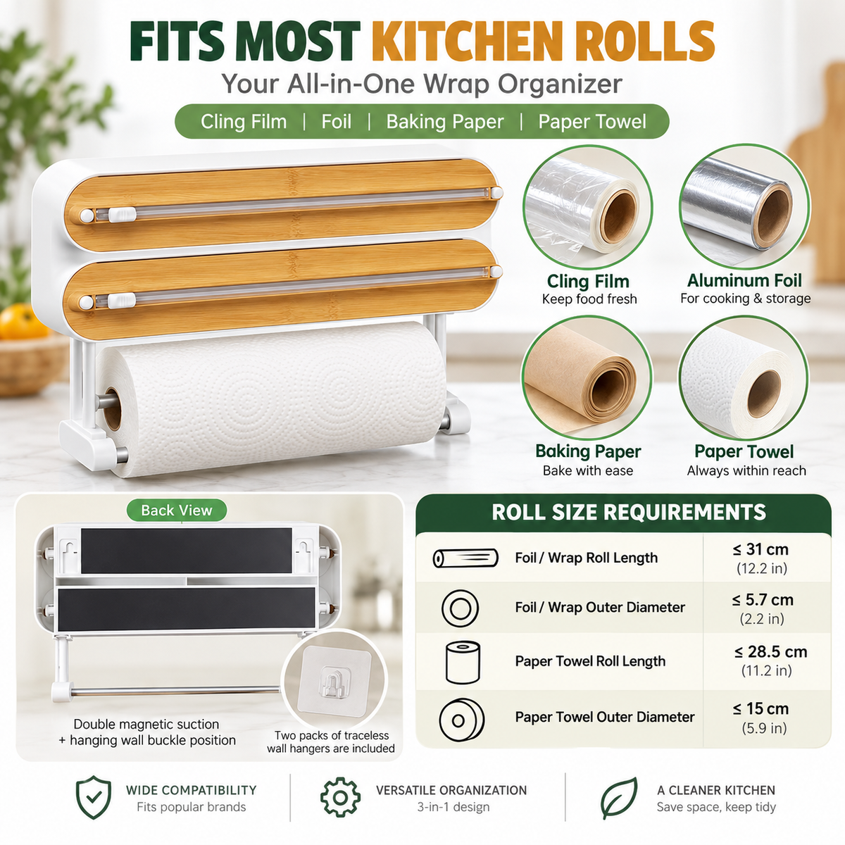Wrapora™ 3-in-1 Kitchen Wrap Dispenser