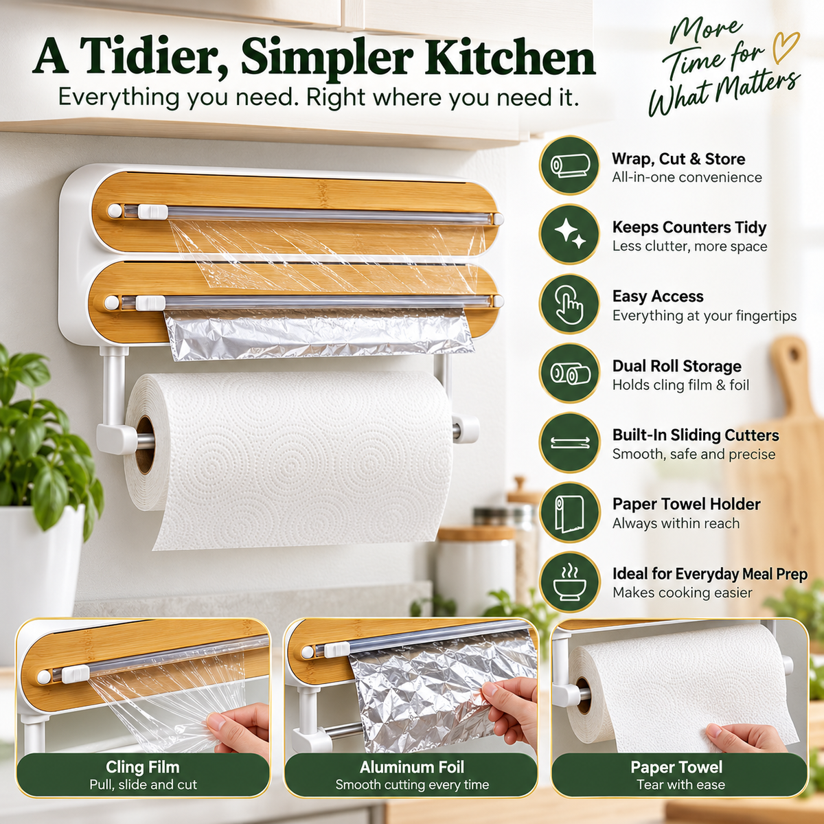 Wrapora™ 3-in-1 Kitchen Wrap Dispenser