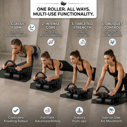 AbRova™ Pro 4-Wheel Auto Rebound Abs Roller