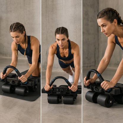 AbRova™ Pro 4-Wheel Auto Rebound Abs Roller